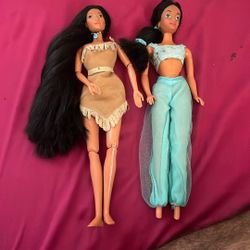 Pocahontas And Jasmine Dolls 90s