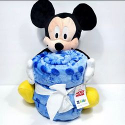 NWT Disney Mickey Mouse Fleece Throw Blanket 50” x 60” Plush Buddy Kids.