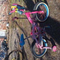 Little Girl's Bike And Scooter 