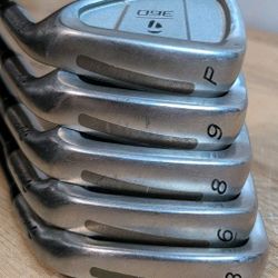 TaylorMade 360 RH Clubs Partial Iron Set 3,6,8,9,PW Lite R-80 Graphite Shafts