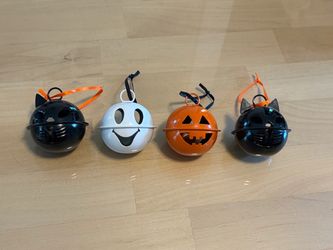 Halloween Metal Bell Ornaments Set of 4