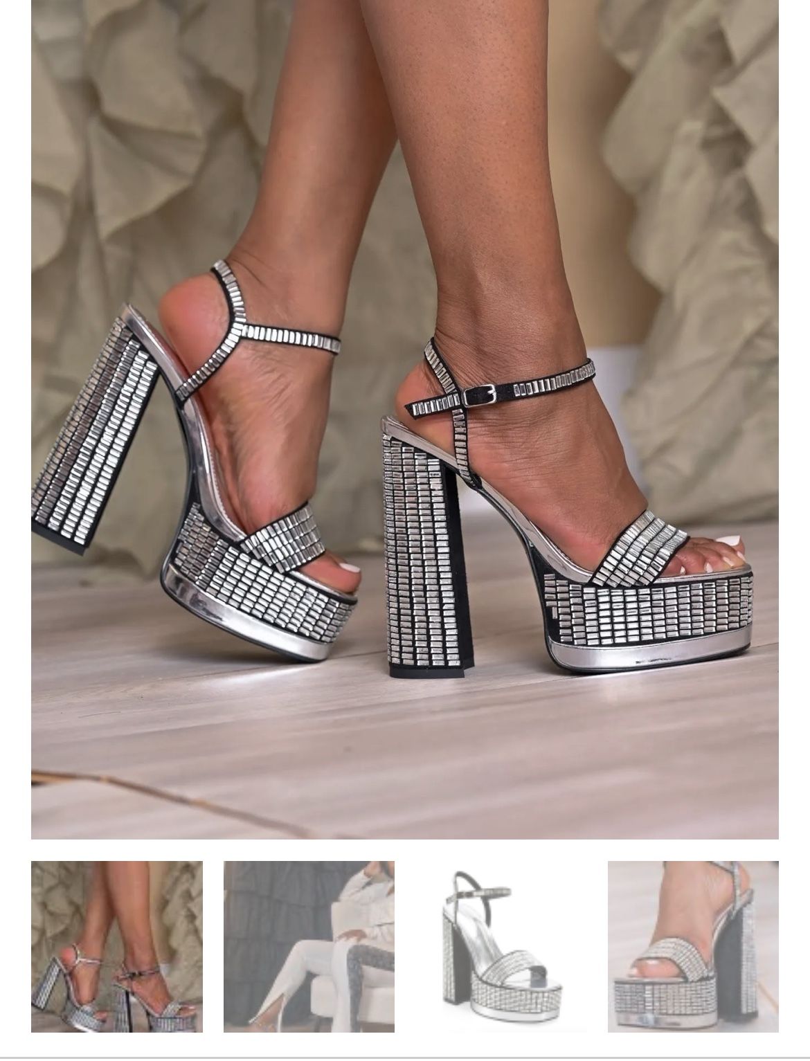 Silver High Heels Women’s Shoes Hmu For Ur Size,