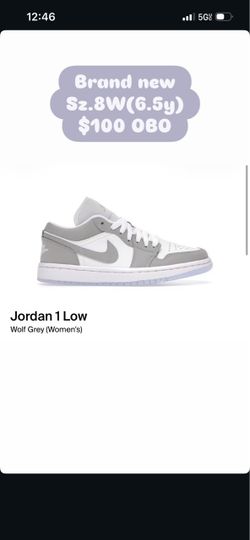 Air Jordan 1 Low Wolf Grey Women's Size 8