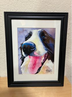 Border Collie Watercolor Art Print