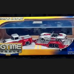 Jada  1:64   56 Ford F-100 Pickup Truck 65 1965 Shelby Cobra 427 S/C Car & Showtrailer