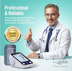 Upper Arm Blood Pressure Monitor with Wide Range Cuff (8.6'' -16.5'') for Home Use FSA&HSA Eligible, Automatic Digital BP Machine with Storage Bag, 2x