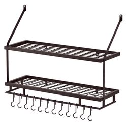 New In Box! KES 30” Oiled Bronze Wall Mounted Pot Rack. Retail $70, our price $35 (#823)