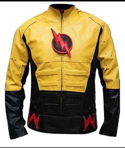 Mens Reverse Flash Jacket, Eobard Thawne Leather Cosplay from The Flash