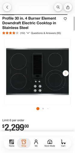 GE Profile 30-Inch Downdraft Electric Cooktop