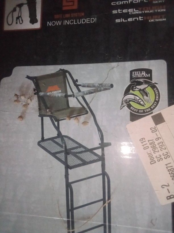 Millennium L110 Ladder Stand With Xtra 5' Section and https://offerup.com/redirect/?o=QnJhY2luZy5Ub3RhbA== 25'