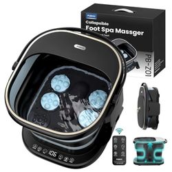 Puboo Collapsible Foot Spa W/ Remote Heated 16 Motorized Massage Balls Temp Control 
