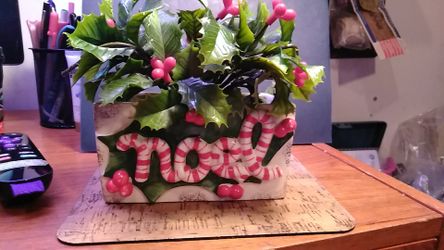 Vintage lefton NOEL planter