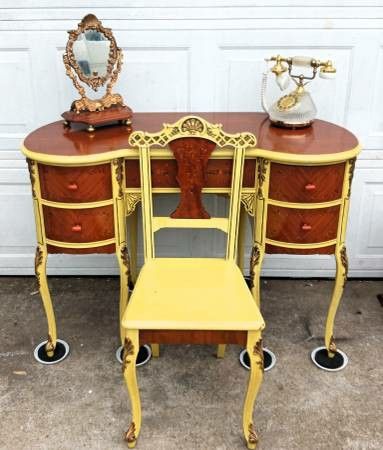 Antique Vanity/Desk with Chair 