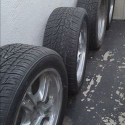 22 Inch Rims With Little Used Tired For Ford -150