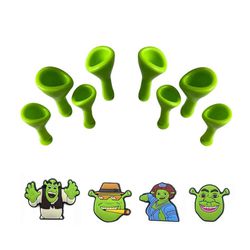 8 Shrek Ears Croc Charms, 4 Shrek Crocs Shoe Decor Accessories 2" 12 pc Set