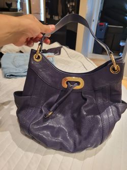 Michael Kors Shoulder Purple LeatherGold-Tone Hardware