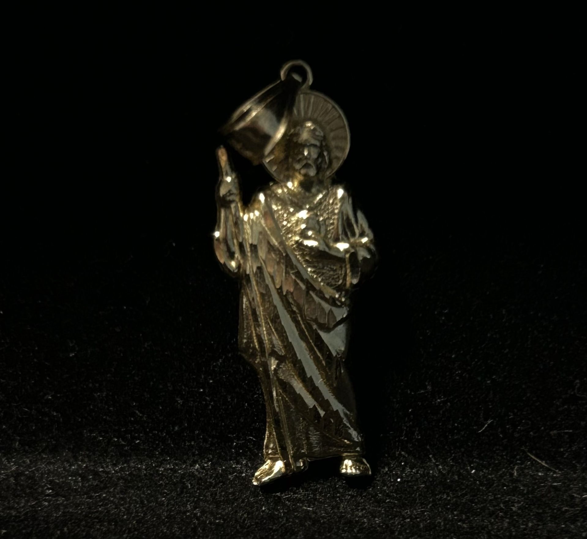 14k Solid Gold San Judas Pendant