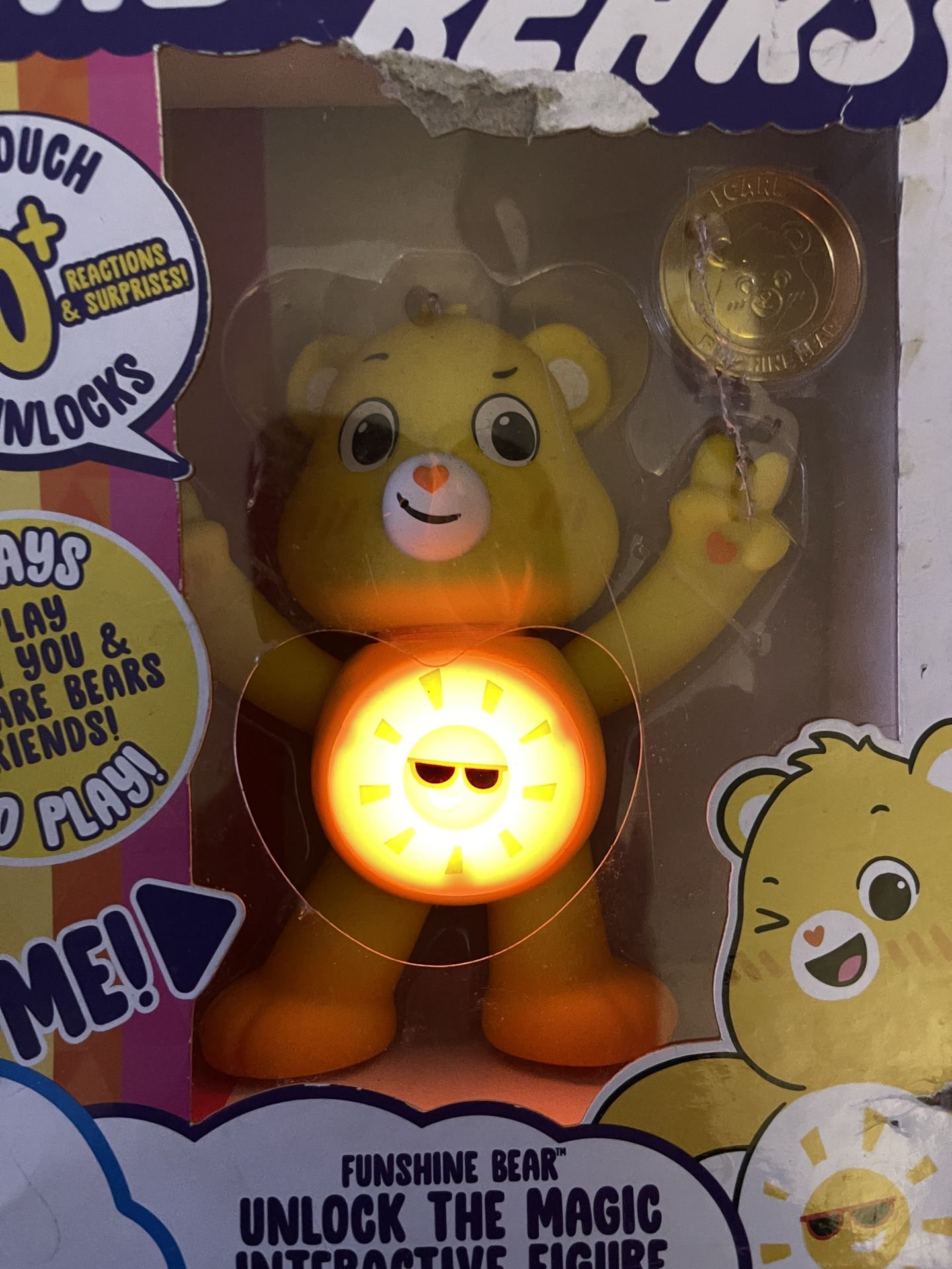 2020 Care Bears FUNSHINE BEAR 5" Interactive Figure Talk YELLOW Bear Sunshine