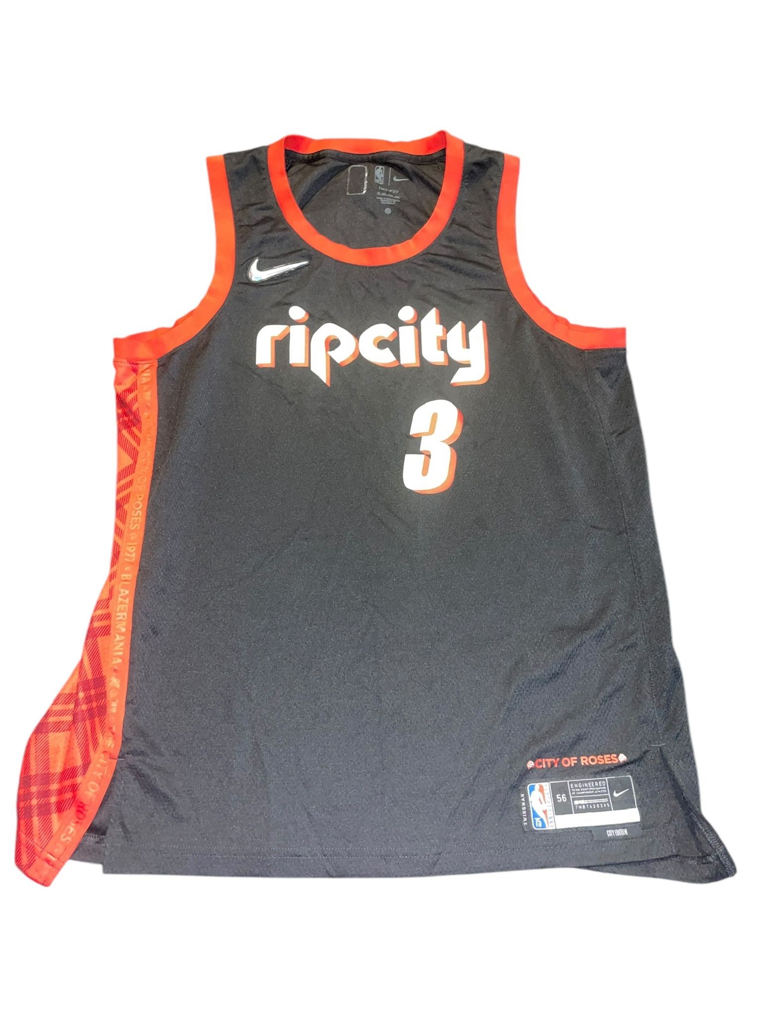 CJ McCollum Nike 2XL Authentic Mens Blazers Jersey