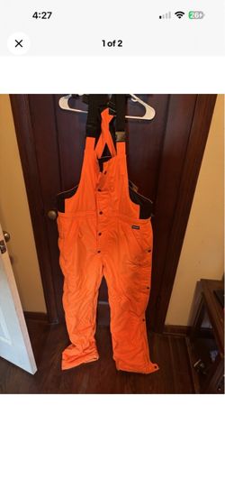 Cabalas Men’s Blaze Orange Bibs Overalls Pants Brand New with Tags Size Large