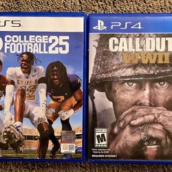 PS5 EA College Football 25  + Call Of Duty WWII 2 Games! 