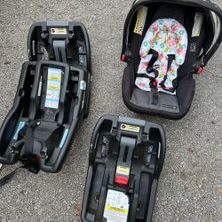 Infant car seat with 2 bases and stroller