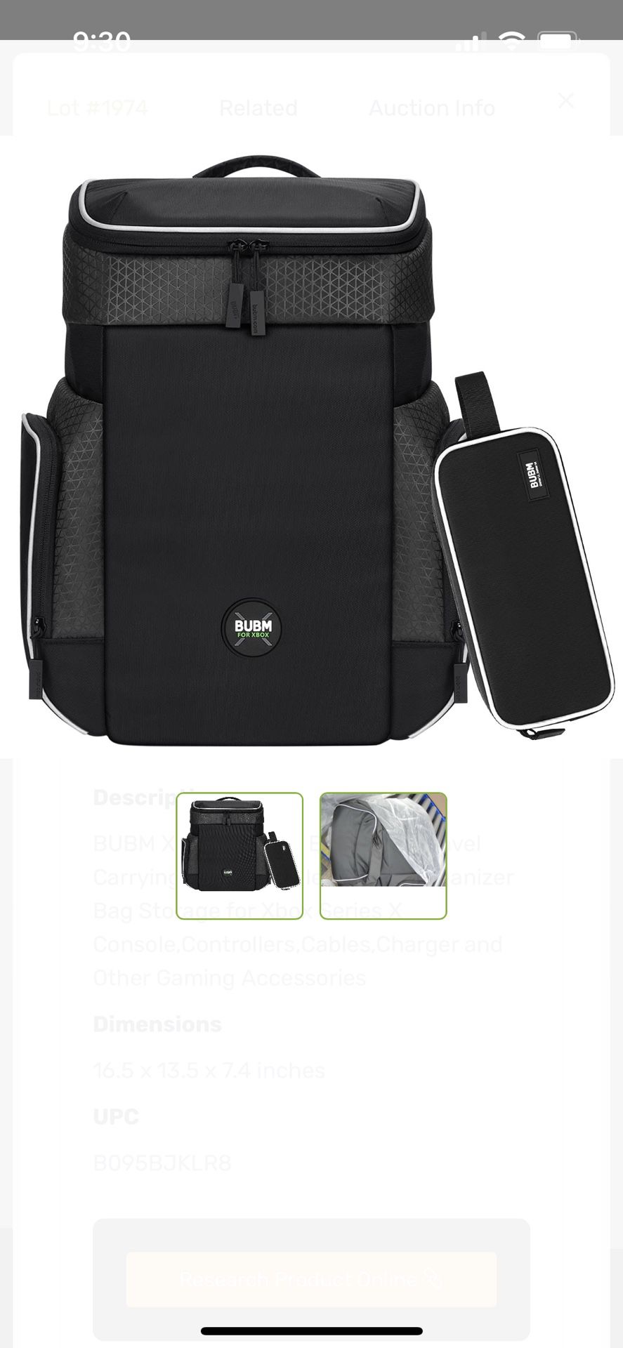 NWT    BUBM Xbox Series X Backpack w Travel Case