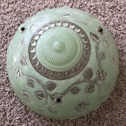 Vintage Art Deco Frosted 3 Hole Glass Ceiling Lamp Shade
