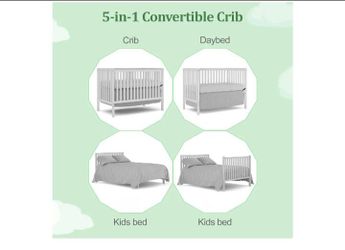 5-in-1 Convertible Crib White