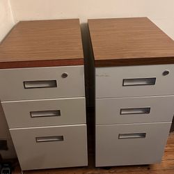 Two 3-drawer Filing Cabinets (no keys)