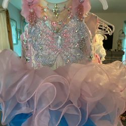 Beautiful Butterfly Beaded Pageant Dress