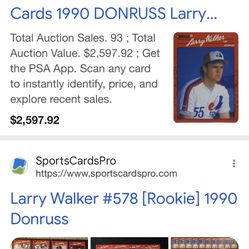 Larry Walker 1990 Donruss Mint! Will Grade a 10