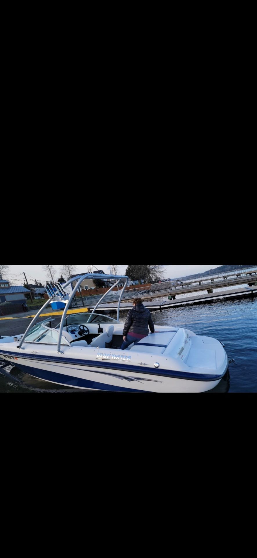 2006 blue water " shadow" open bow boat.
