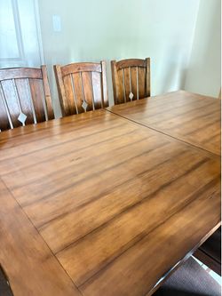 Wood Dining Table with Chairs Set
