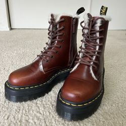 Dr. Marten’s Fur-Lined Leather Platform Boots