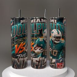 Miami Dolphins Tumbler with Straw