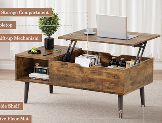 Lift Top Wooden Coffee Table