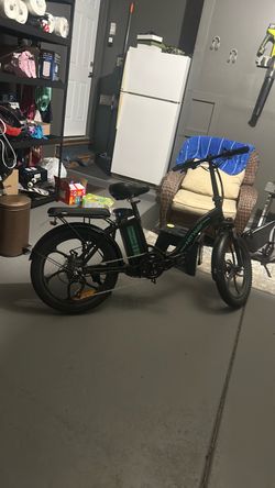 Two seater e-bike goes 20 mph and is foldable so easy to put into a car.