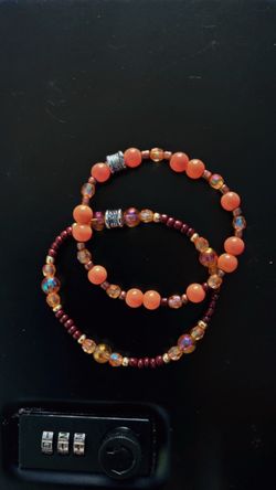 #001- 8 mm and 2 mm handcrafted beaded bracelet,