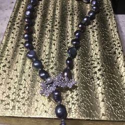 Natural Freshwater Pearls Long Necklace 27”