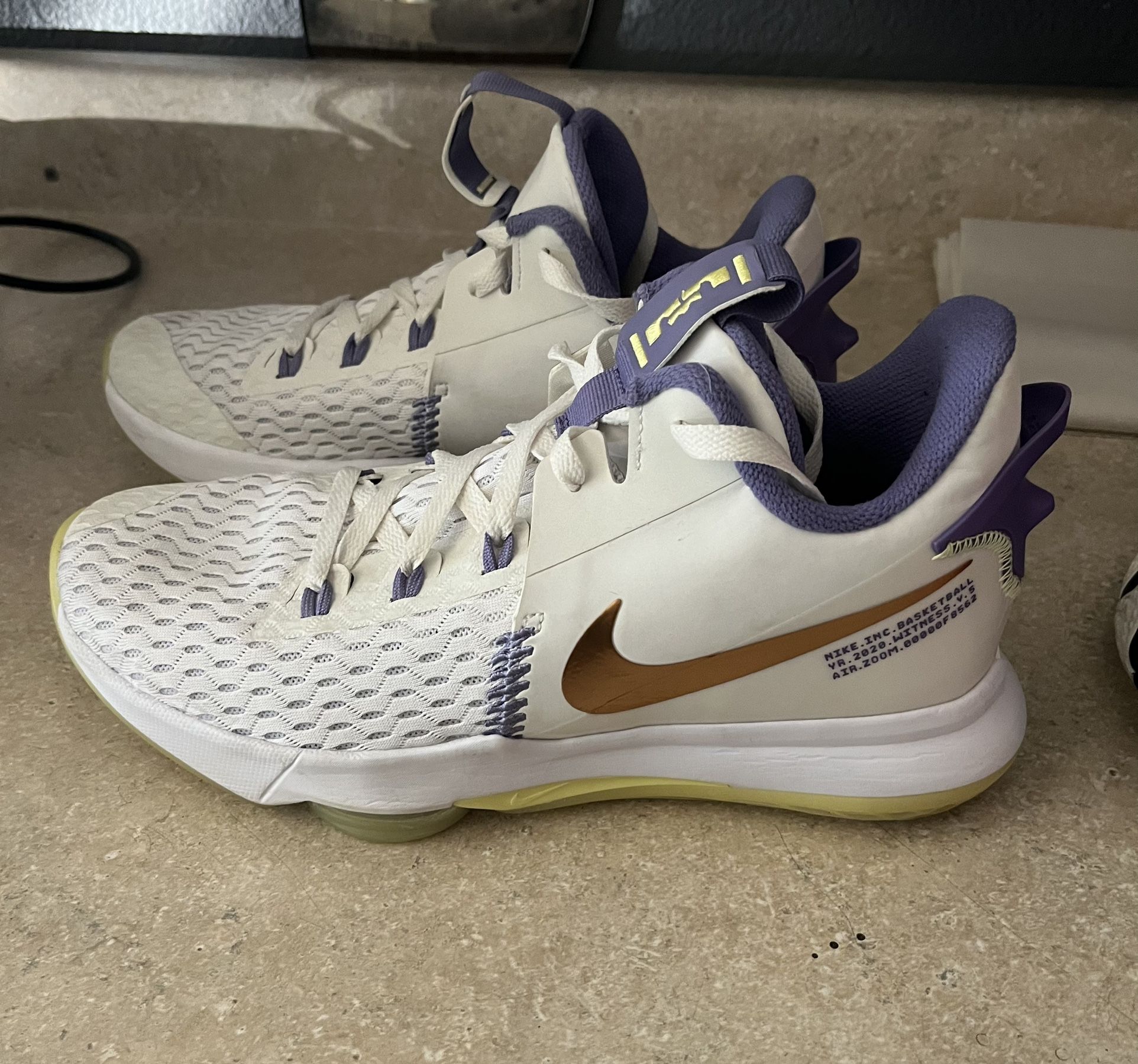 Nike LeBron Witness 5 Summit White Metallic Bronze Men’s Size 11