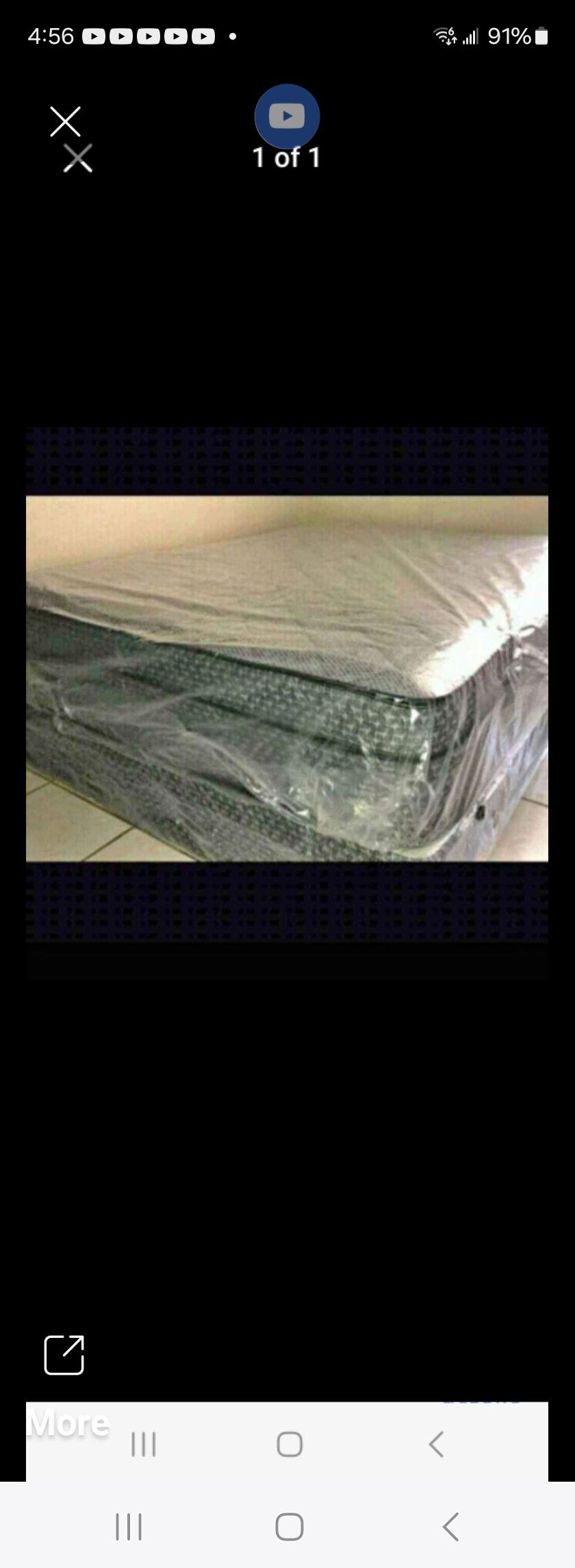 King size new thick pillow top. Bed can deliver