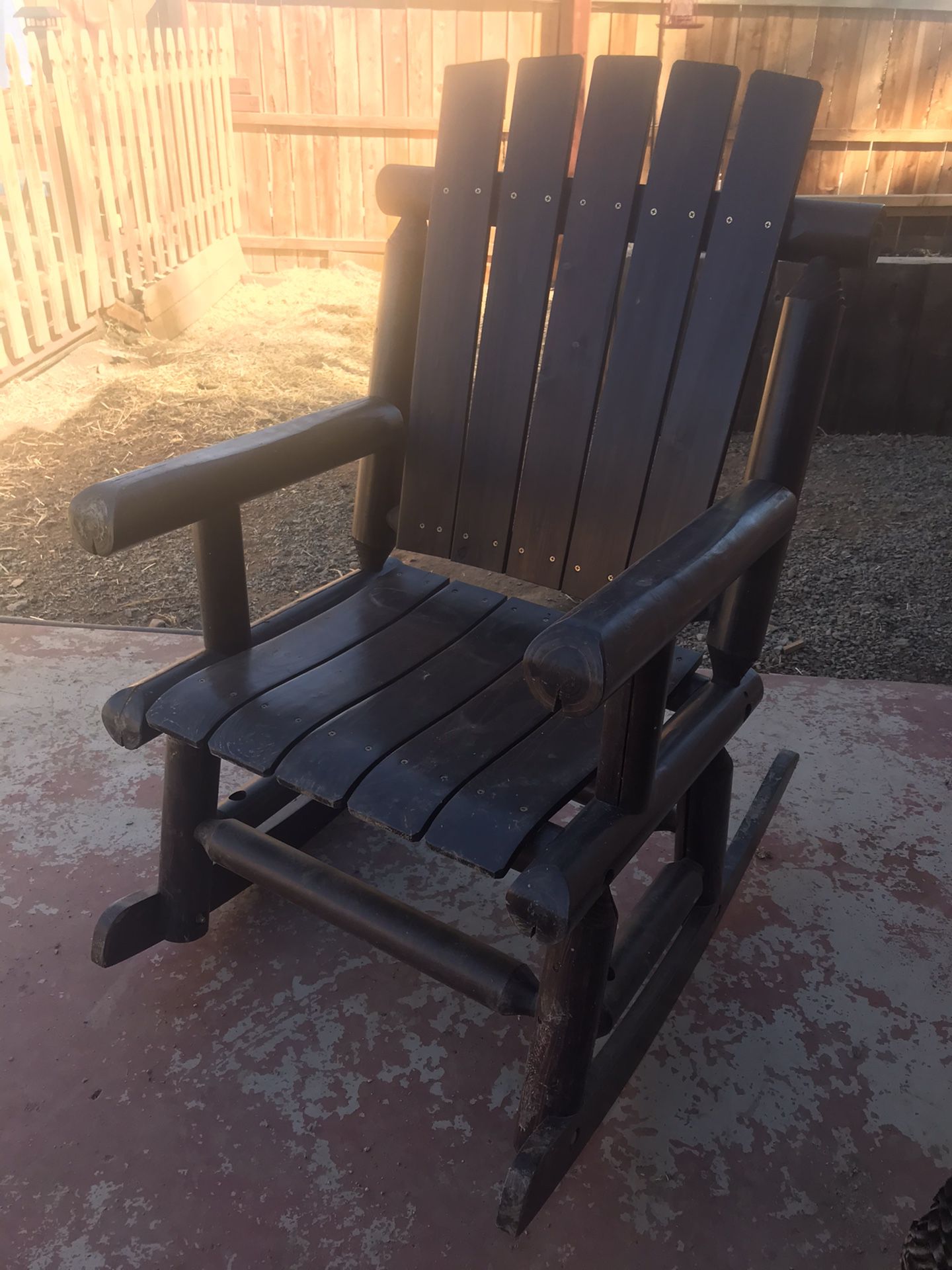 Outdoor wood rocking chair