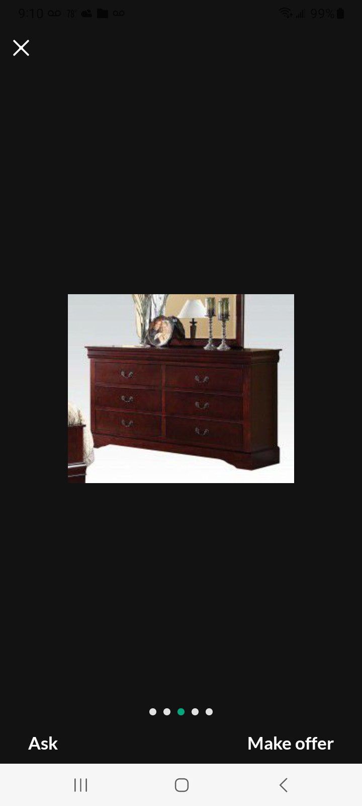 LOUIS PHILIPPE Style bedroom Night Stands, Chest And 6 Drawer Mirror  Dresser FREE