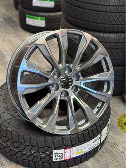22x9 6x139.7 +22 Rims 285/45R22 Tires Yukon Sierra Escalade Silverado Tahoe suburban Denali Wheels