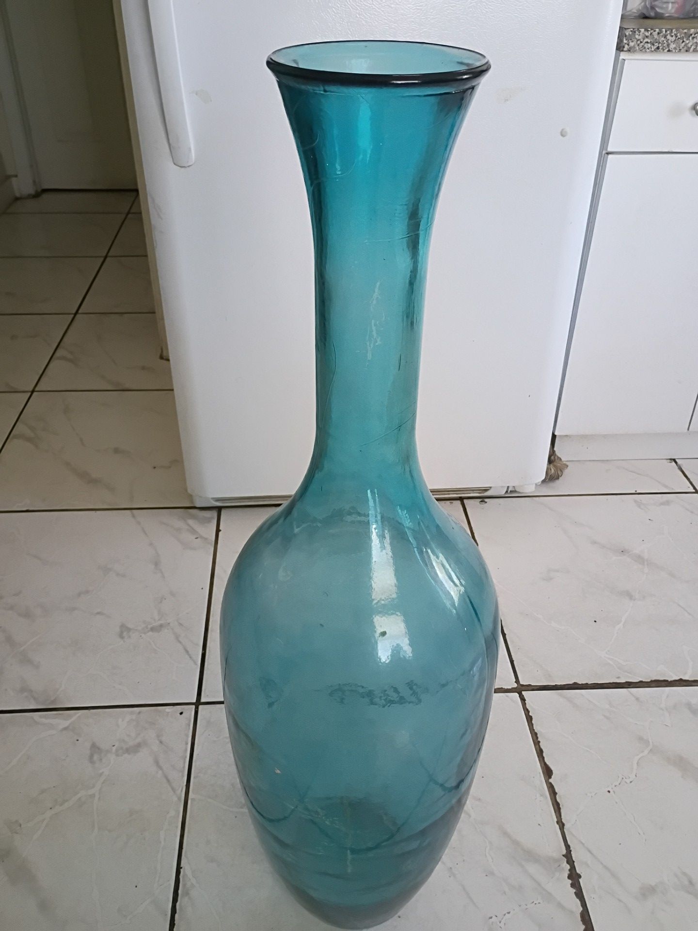 Aquamarine or teal vase