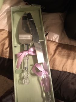Wedding knife and spatula set