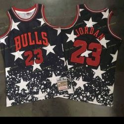 Limited Edition Bulls Mitchell And Ness Jordan Stars And Stripes Jersey 