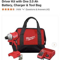 M18 18-Volt Lithium-Ion Compact Brushless Cordless 1/4 in. Impact Driver Kit with One 2.0 Ah Battery, Charger & Tool Bag