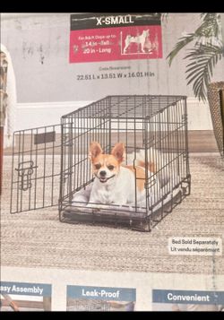 New X small dog crate with bottom tray and divider